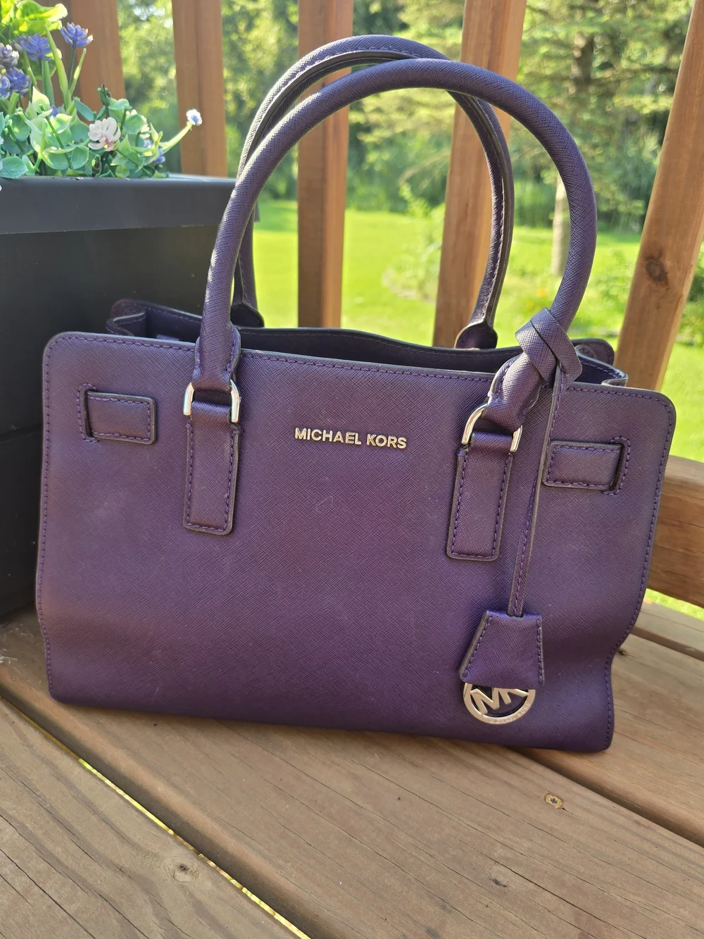 Michael Kors Plum Saffiano Leather Satchel